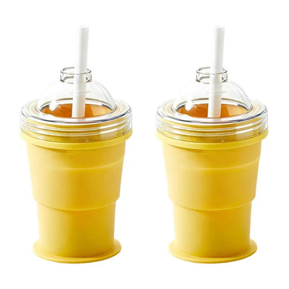 🧊2-in-1 Collapsible Silicone Cup Ice Ball Maker Portable Foldable Whiskey Ice Mold