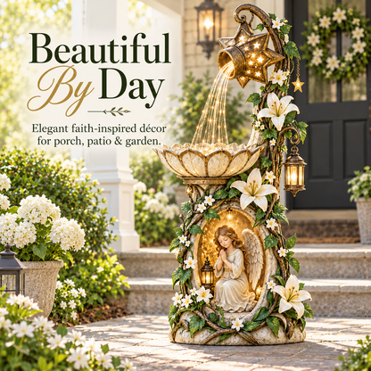 👼🌸 Celestial Angel Lighted Fountain – Enchanted Garden Decor