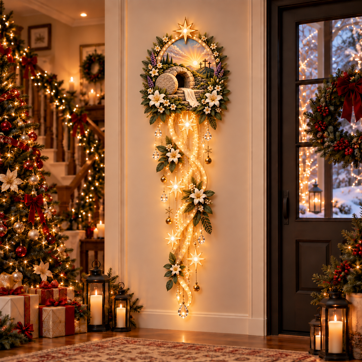 🎄 The Star Above Bethlehem | Glowing Nativity Wall Décor