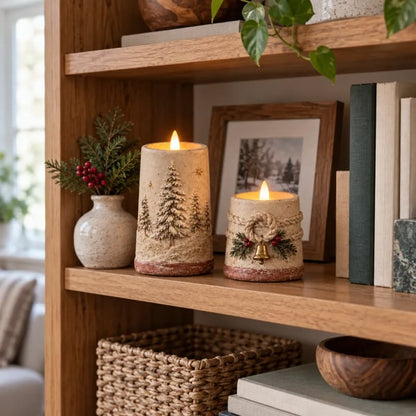 🔥😍Winterglow Christmas Candles – Snowy Pine & Rustic Bell Collection