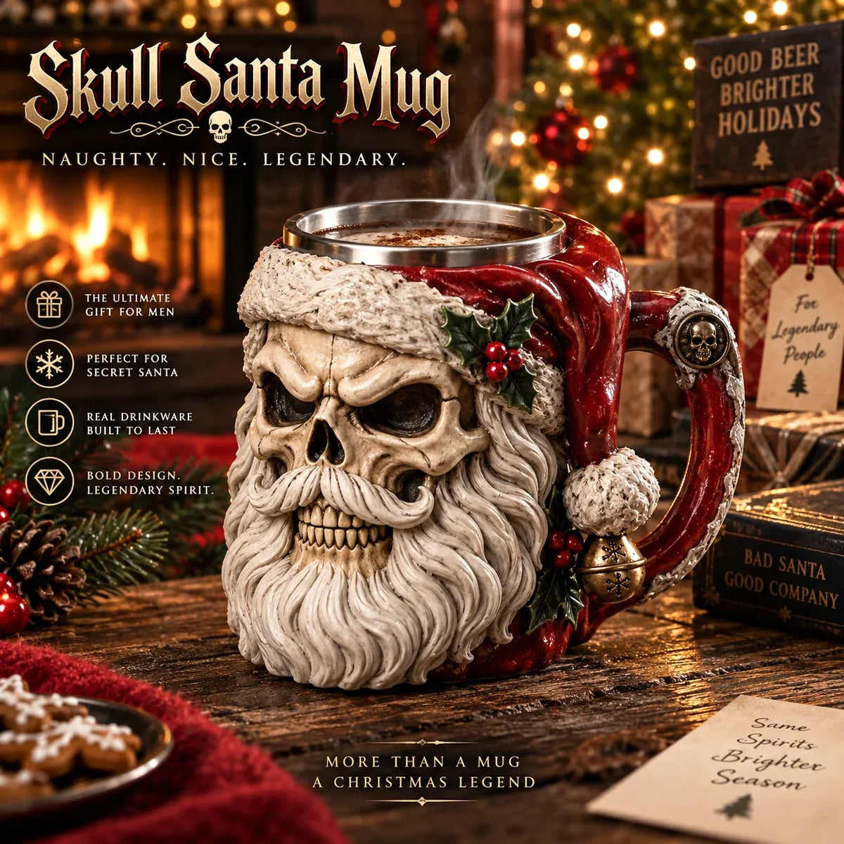 Last Day 49% OFF | 💀🎅 Twisted Santa Mugs™ – 3D Dark Christmas Collection