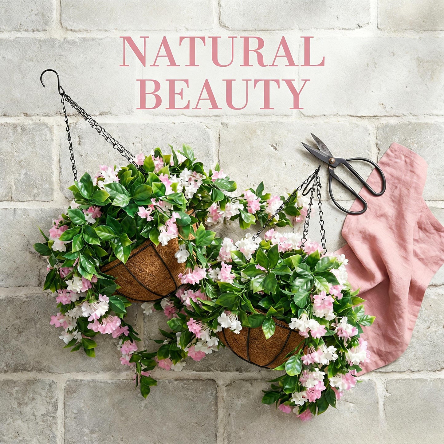 ✈️Free Shipping🌺Faux Crepe Myrtle Hanging Baskets – Ultra-Realistic🌸✨