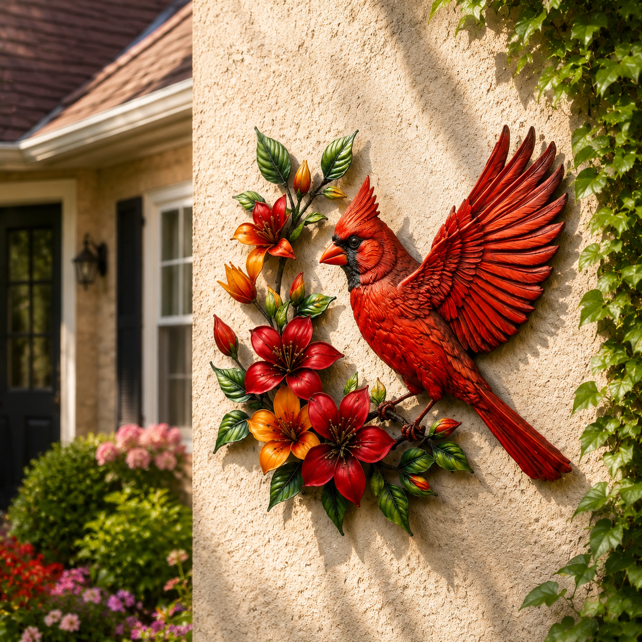 🔥Summer Sale 49% OFF🐦 Blooming Cardinal Metal Wall Art Décor