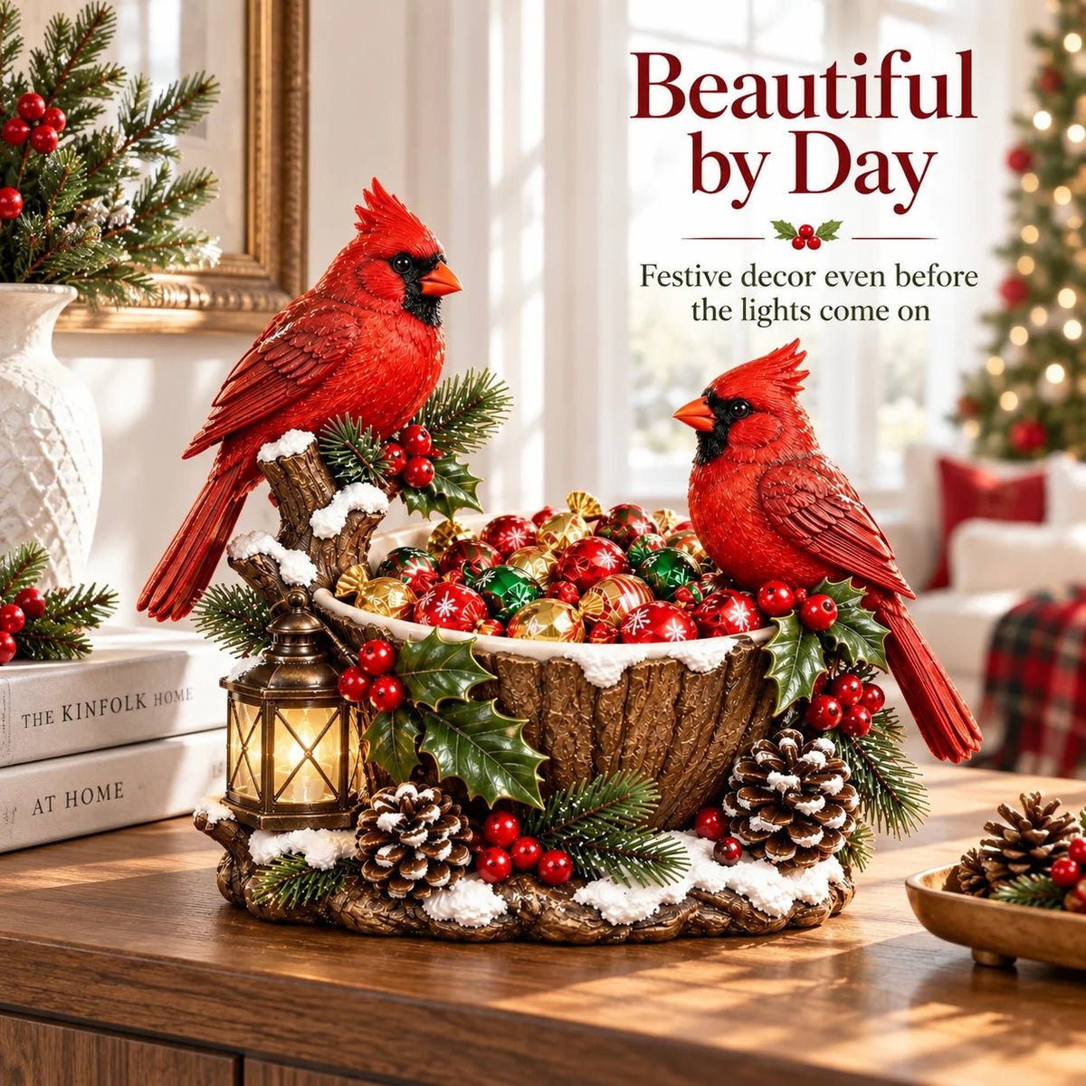 🔥Hot Sale 49% OFF❤️ 🎄 Cardinal Glow Treat Bowl | A Cozy Christmas Candy Centerpiece ❤️