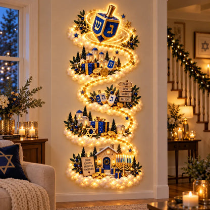 🕎 Eight Nights Aglow | Hanukkah Wall Light Collection ✨