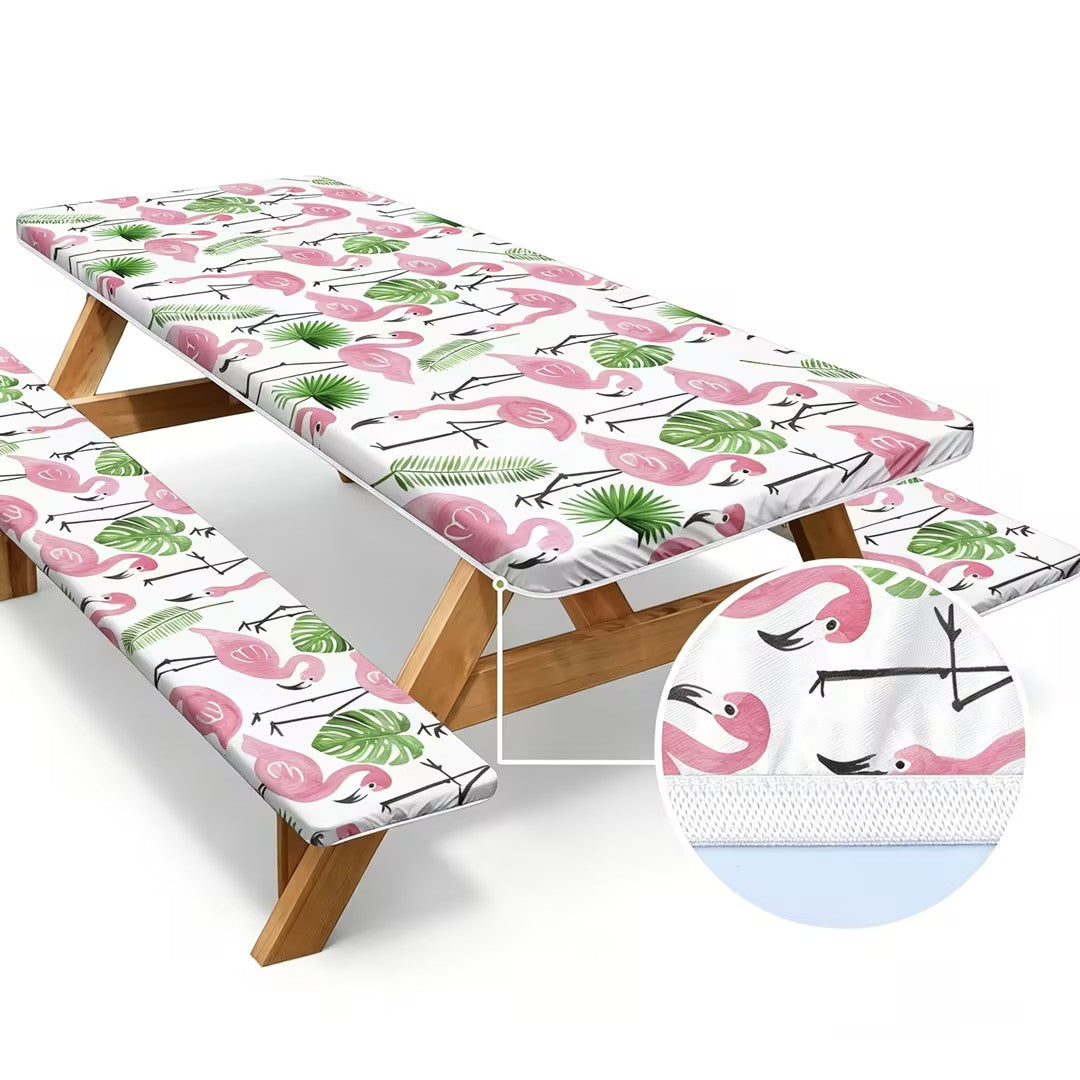 🌴 🦩Summer Must-Have! Tropical Flamingo Picnic Table Cover