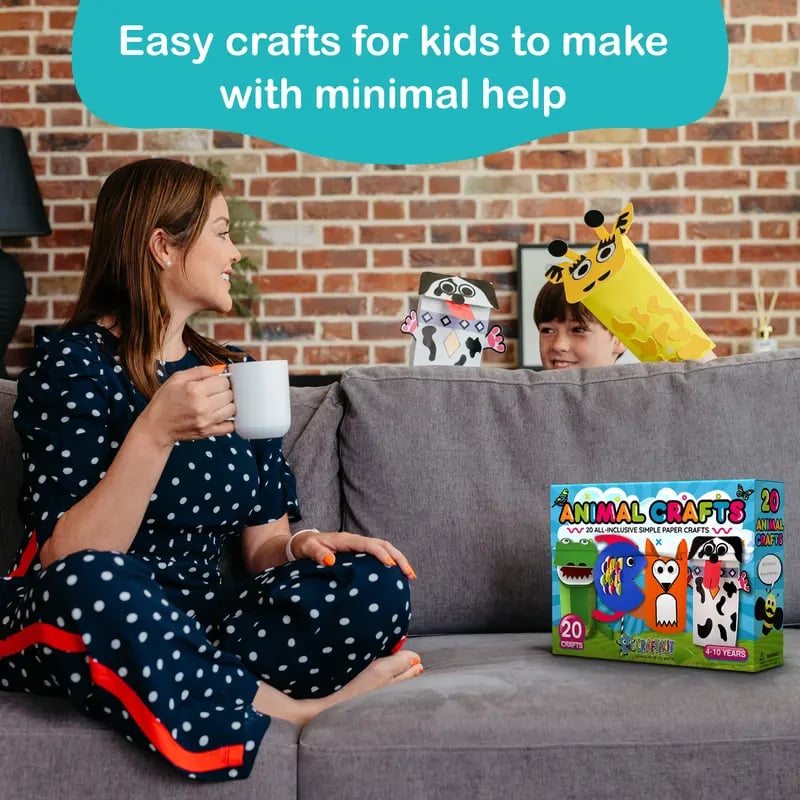 🎨 Craftikit 20 Crafts in a Box – Easy Low-Mess Paper Craft Kit for Kids Ages 3–8 ✂️✨
