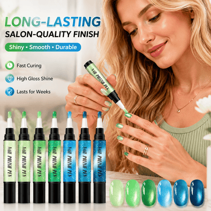 💅 6PCS One-Step 3-in-1 Cat Eye Nail Gel Pen Set for DIY Manicures