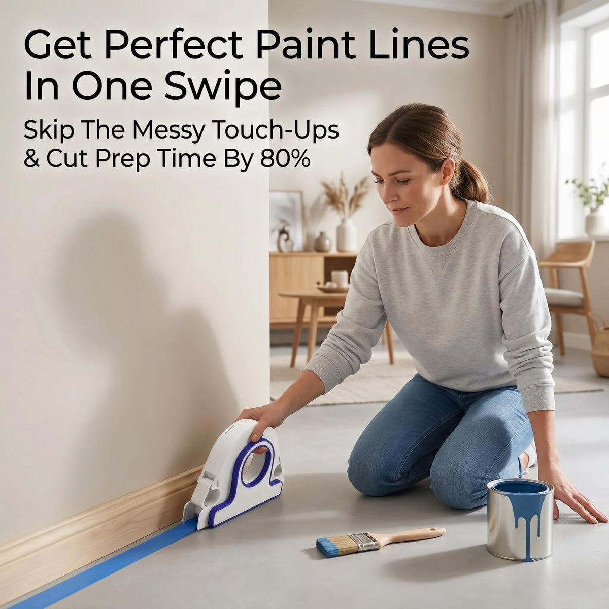 🎨 Painter’s Tape Applicator – Precision Edge Guide & Built-In Cutter