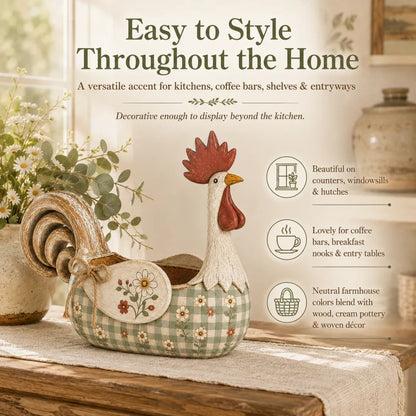 🔥🐓 Vintage Rooster Utensil Holder – Rustic Farmhouse Kitchen Décor & Storage