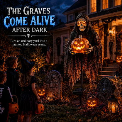 🎃💀 Soul Collector™ Pumpkin Reaper – A Glowing Halloween Yard Showstopper