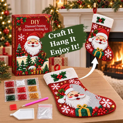 🎄 Sparkle & Stitch Christmas Stocking Kit | 6 Diamond Art Designs ✨