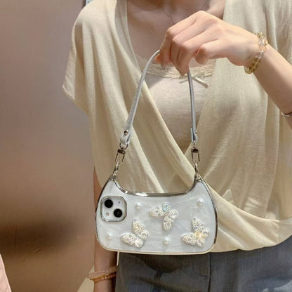 💎🦋 Crystal Butterfly Phone Case & Mini Handbag Set with Detachable Shoulder Strap