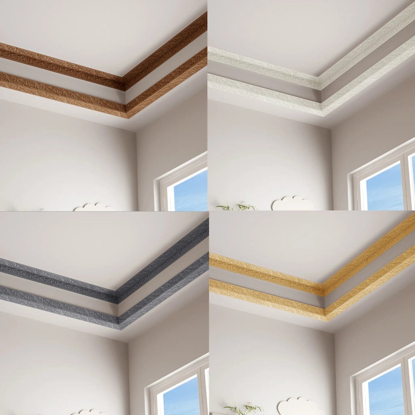 🏡Flexible Peel & Stick Decorative Trim – Wall, Ceiling & Cabinet Molding