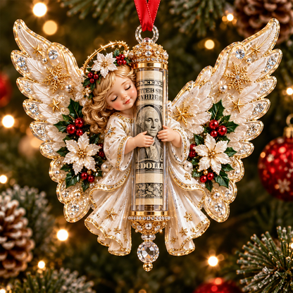 🎁 A Little Christmas Blessing™ | Angel Cash Holder Ornament 👼