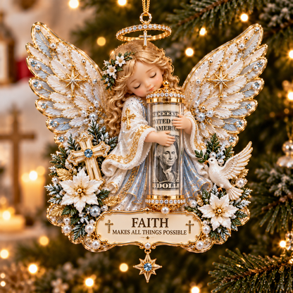 🎁 A Little Christmas Blessing™ | Angel Cash Holder Ornament 👼