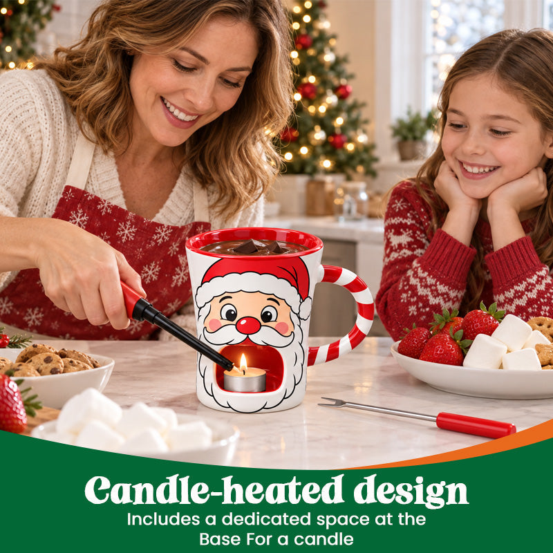🎅 Melt a Little Christmas Magic | Santa Chocolate Fondue Mug 🍫