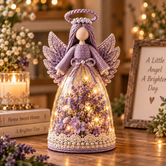 ⏳ Last Day 49% OFF – 👼  Floral Angel Figurine with Warm LED Glow in Lavender, Rose & Sage for Bedside Tables, Shelves & Meaningful Gifts ✨