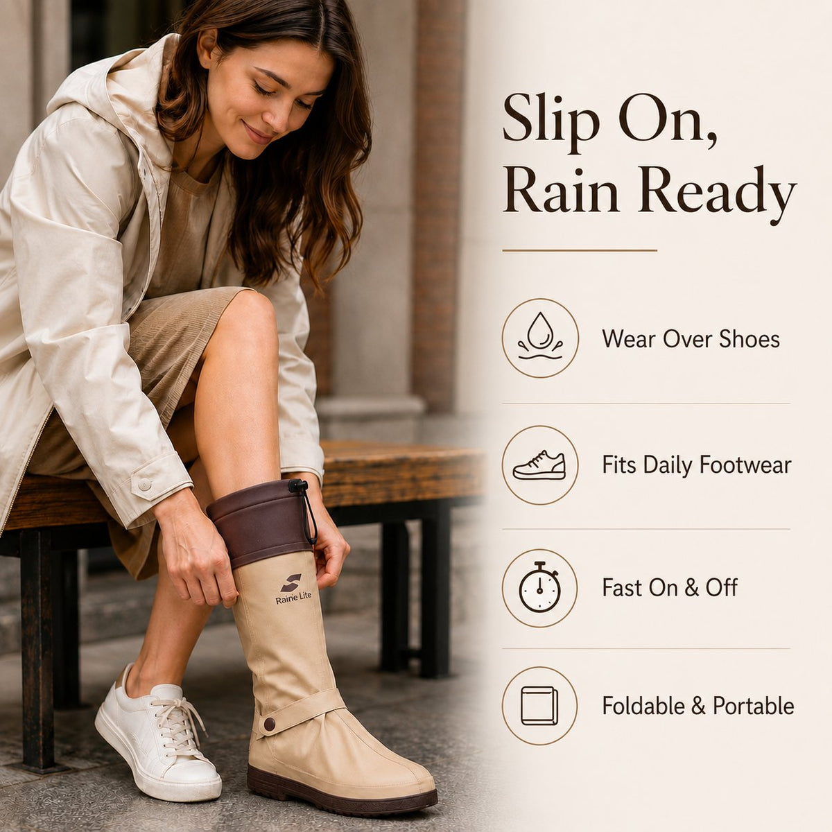 🔥🌧️ High-Top Waterproof Shoe Covers – Foldable, Non-Slip & Secure 👟