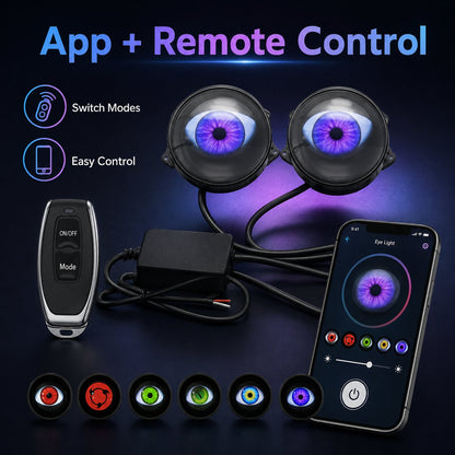 👁️ Limited-Time 50% OFF – Dynamic Evil Eye LED Car Lights with App & Remote Control
