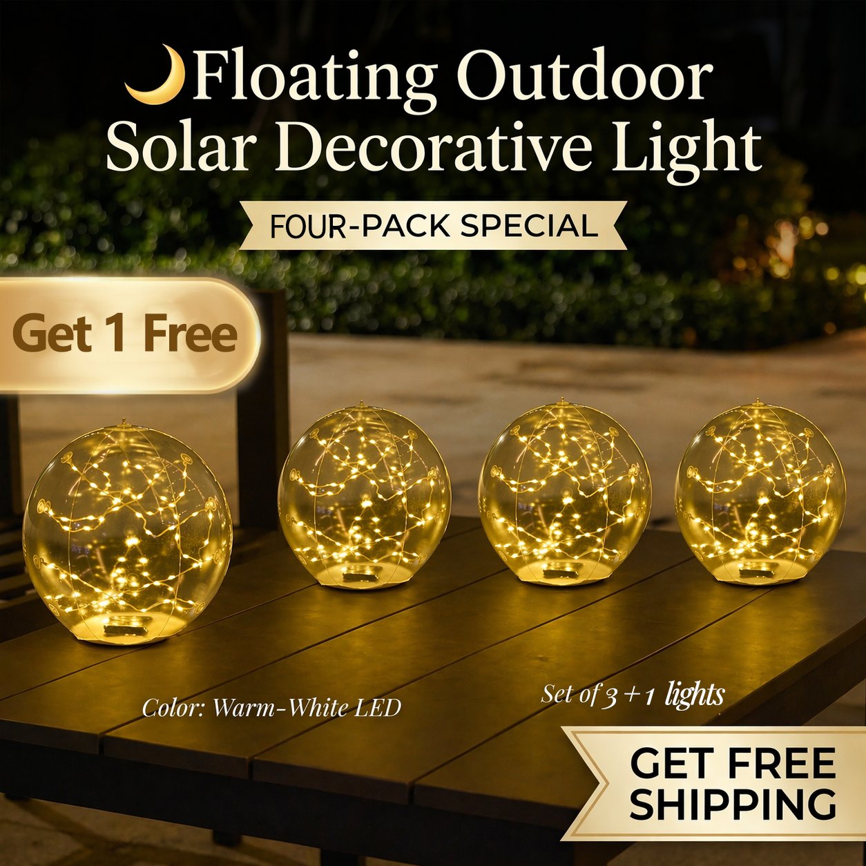 ✨ Floating Outdoor Solar Light🏡Elegant Ambient Lighting for Outdoors 🌙