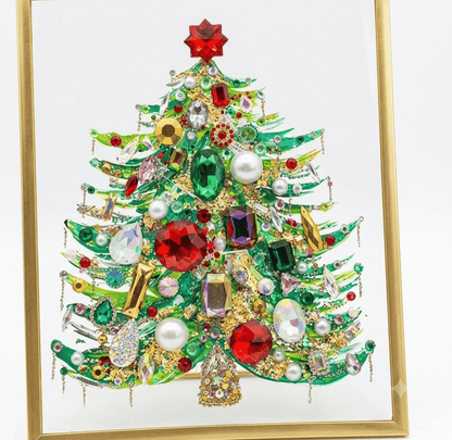 🎄 Gemstone Christmas Tree Stained Glass Art — Bring Magical Christmas Sparkle Into Your Home ✨