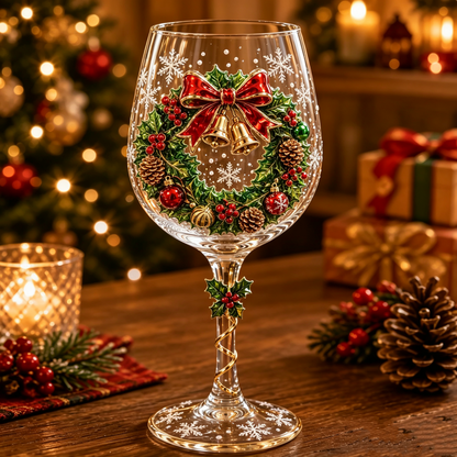 🔥Christmas Early Bird Sale🎁Christmas 3D Wine Glass Collection – Festive Holiday Gift Box Set✨