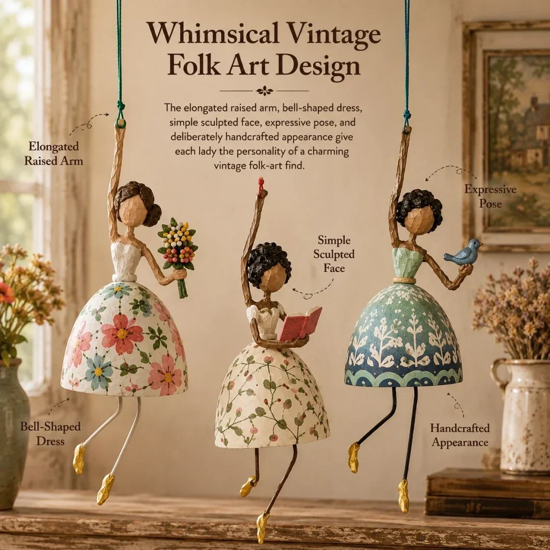 🌸💃 Whimsical Dancing Lady Hanging Decor – Colorful Floral Figurine for Home (📦Buy 2 Free Shipping)