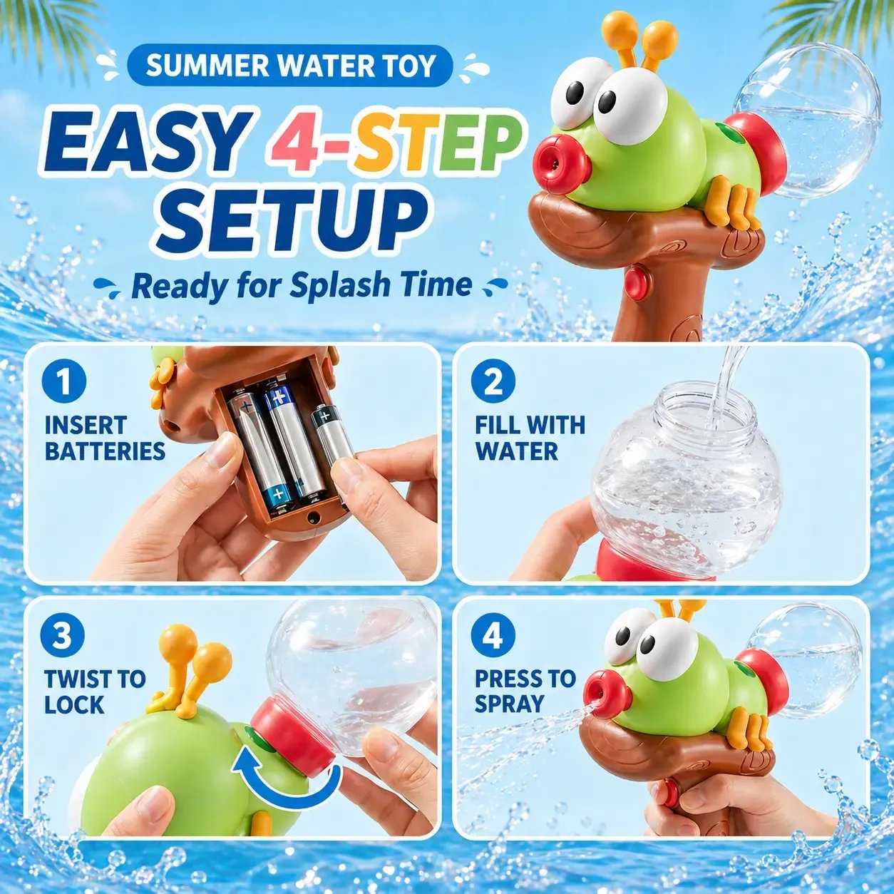 🦖💦 Cute Animal Electric Water Blaster for Kids ☀️💦  Design for Summer Pool & Beach Fun