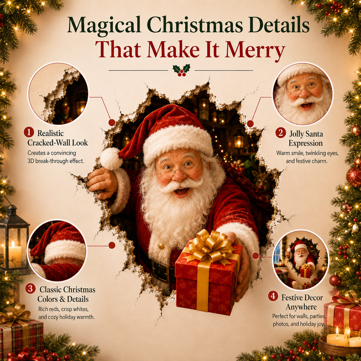 🔥 Last Day 50% OFF | 🎄 Christmas Breakthrough™ Wall Decal – 19.7"