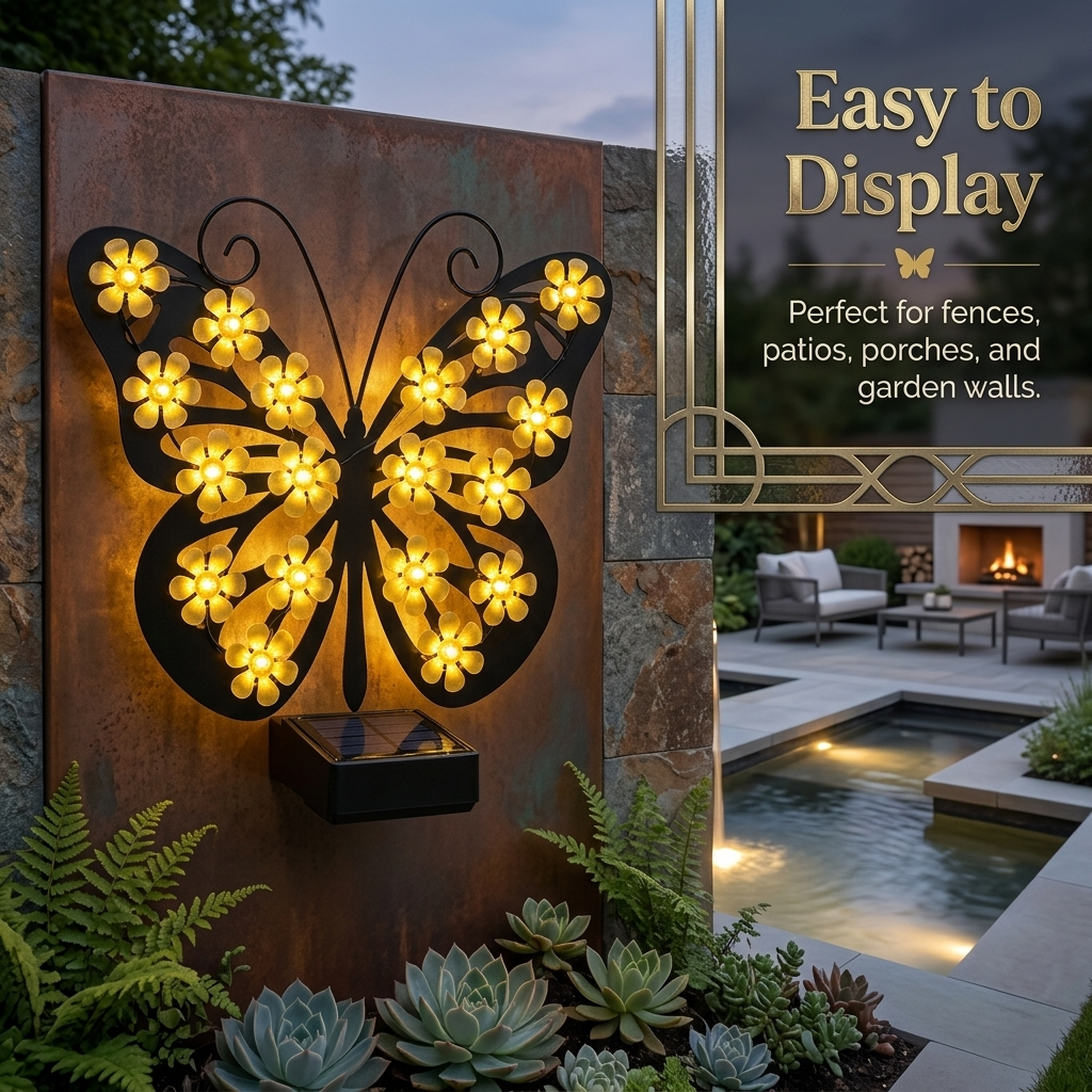 🦋☀️Solar Flapping Wing Butterfly Garden Wall Light