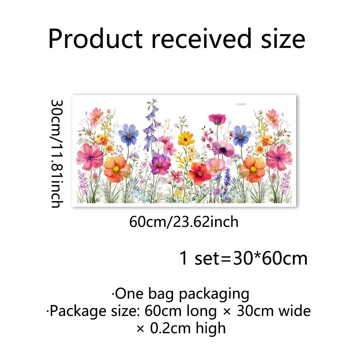 💐🖼️Colorful Floral Bouquet Window Cling - Double-Sided Printed Static Sticker for Home Decor