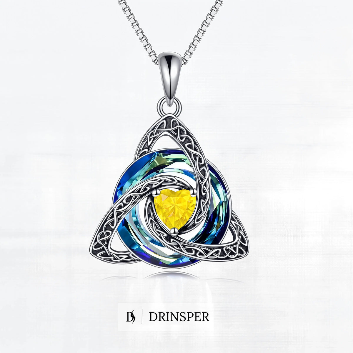💎 Celtic Trinity Knot Birthstone Necklace – A Timeless Symbol of Love & Connection