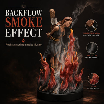 🖤🌙Enchantress Backflow Incense Burner – Gothic Witch Sculpture