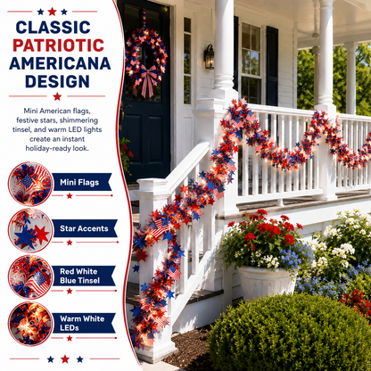 Celebrate 250 Years of Freedom with American Flag & Star Fairy Lights ✨