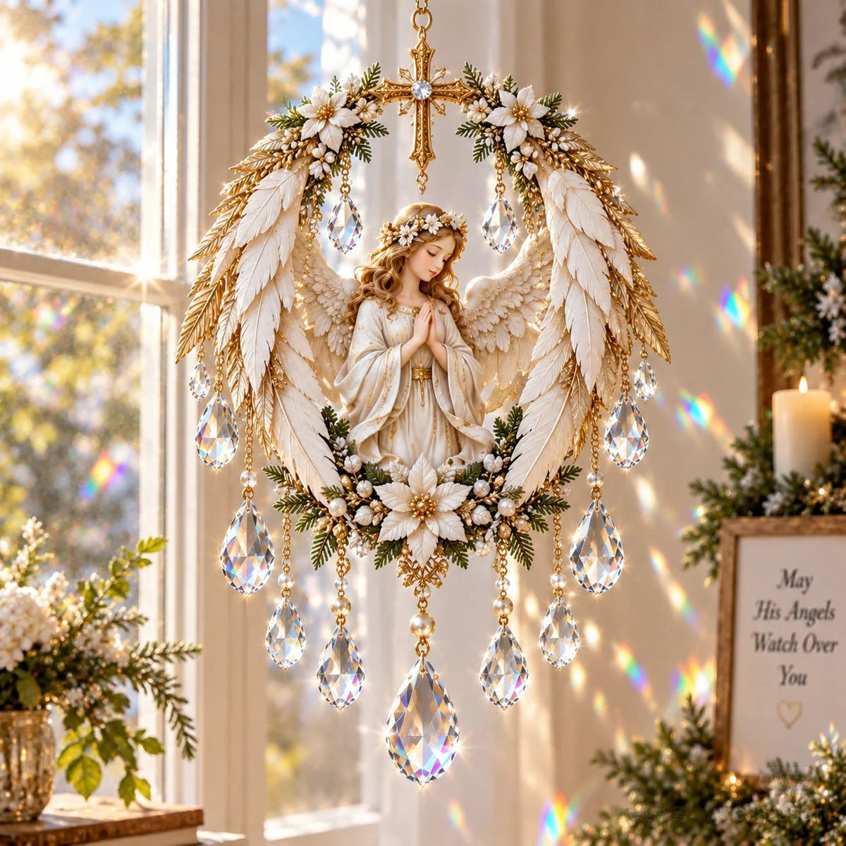 ✝️ Faith & Light Crystal Suncatcher – 5 Christian Window Designs ✨