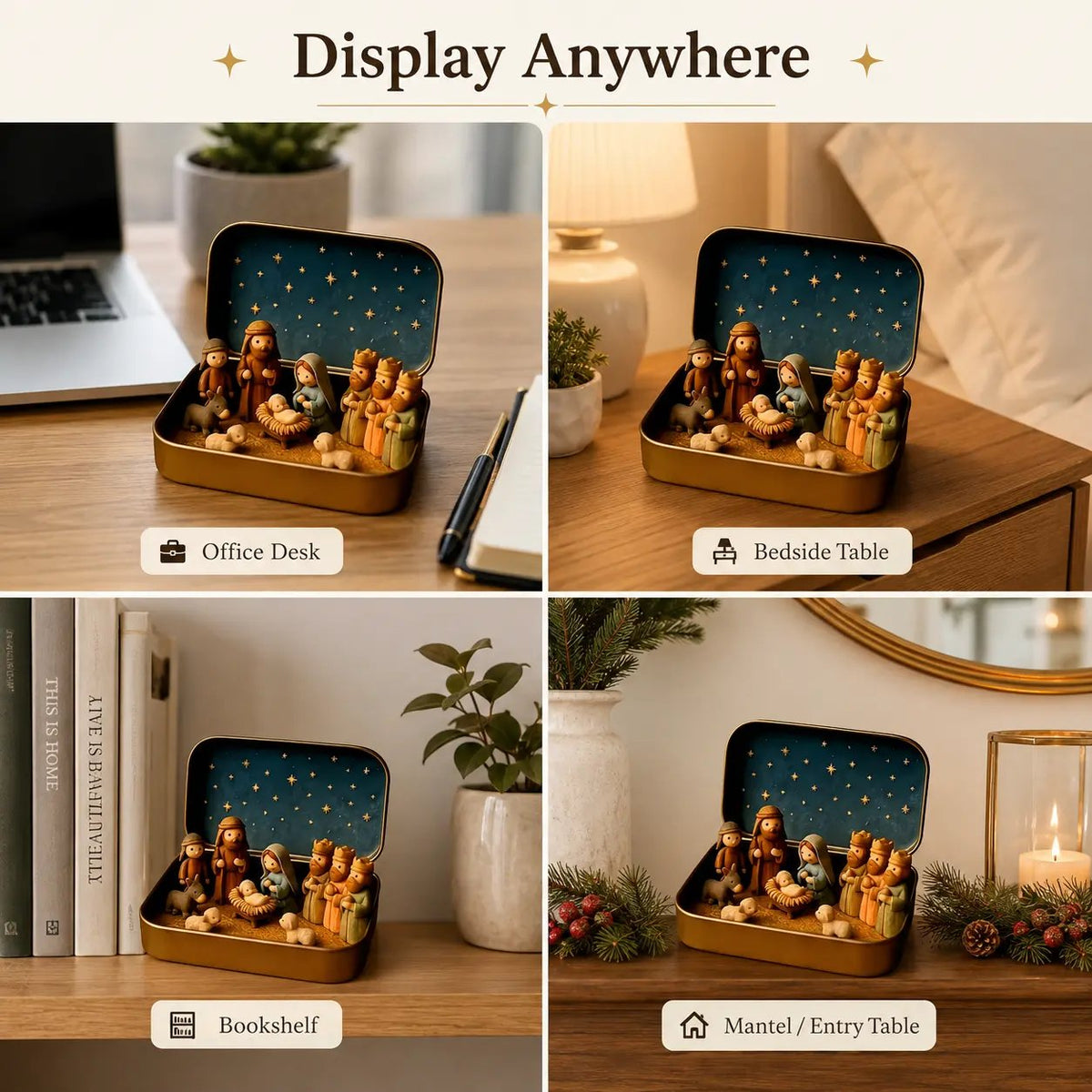 ✝️✨ Mini Nativity Keepsake Tin – Pocket-Sized Christmas Scene Set