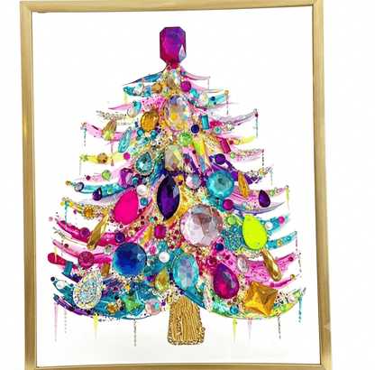 🎄 Gemstone Christmas Tree Stained Glass Art — Bring Magical Christmas Sparkle Into Your Home ✨