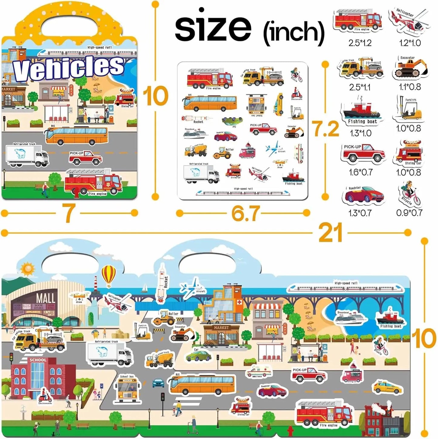 🧠📚 Reusable Silicone Sticker Activity Book for Toddlers 2–5🦖🎨