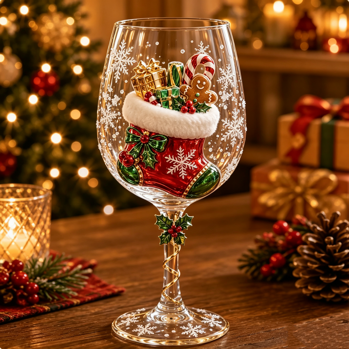 🔥Christmas Early Bird Sale🎁Christmas 3D Wine Glass Collection – Festive Holiday Gift Box Set✨