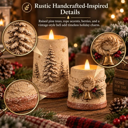 🔥😍Winterglow Christmas Candles – Snowy Pine & Rustic Bell Collection