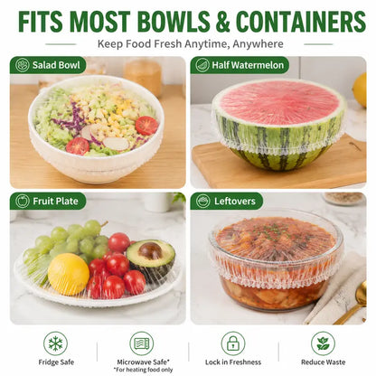 🥗 🥗 100PCS Ultra Stretch Food Covers | Keep Every Meal Fresh Longer🥡