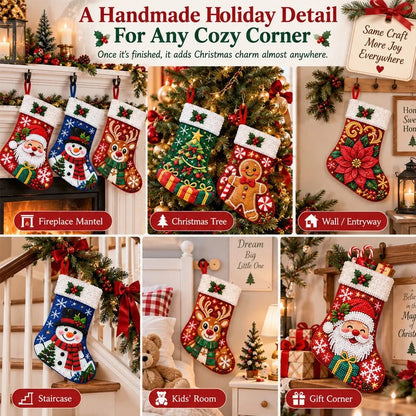 🎄 Sparkle & Stitch Christmas Stocking Kit | 6 Diamond Art Designs ✨
