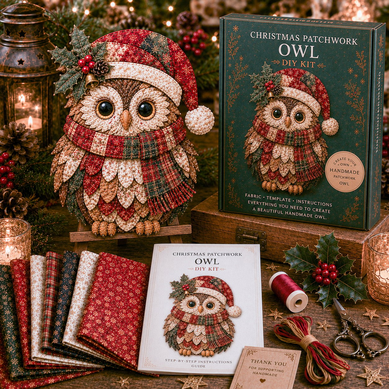 🔥LAST DAY 49% OFF - 🎄🎅Christmas Patchwork Fabric DIY Decor Kit