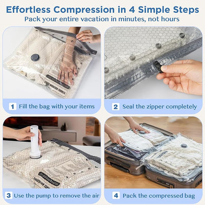 🎁Last day 49% OFF 🧳 Travel Space Saver Vacuum Bag Set with Cordless Pump
