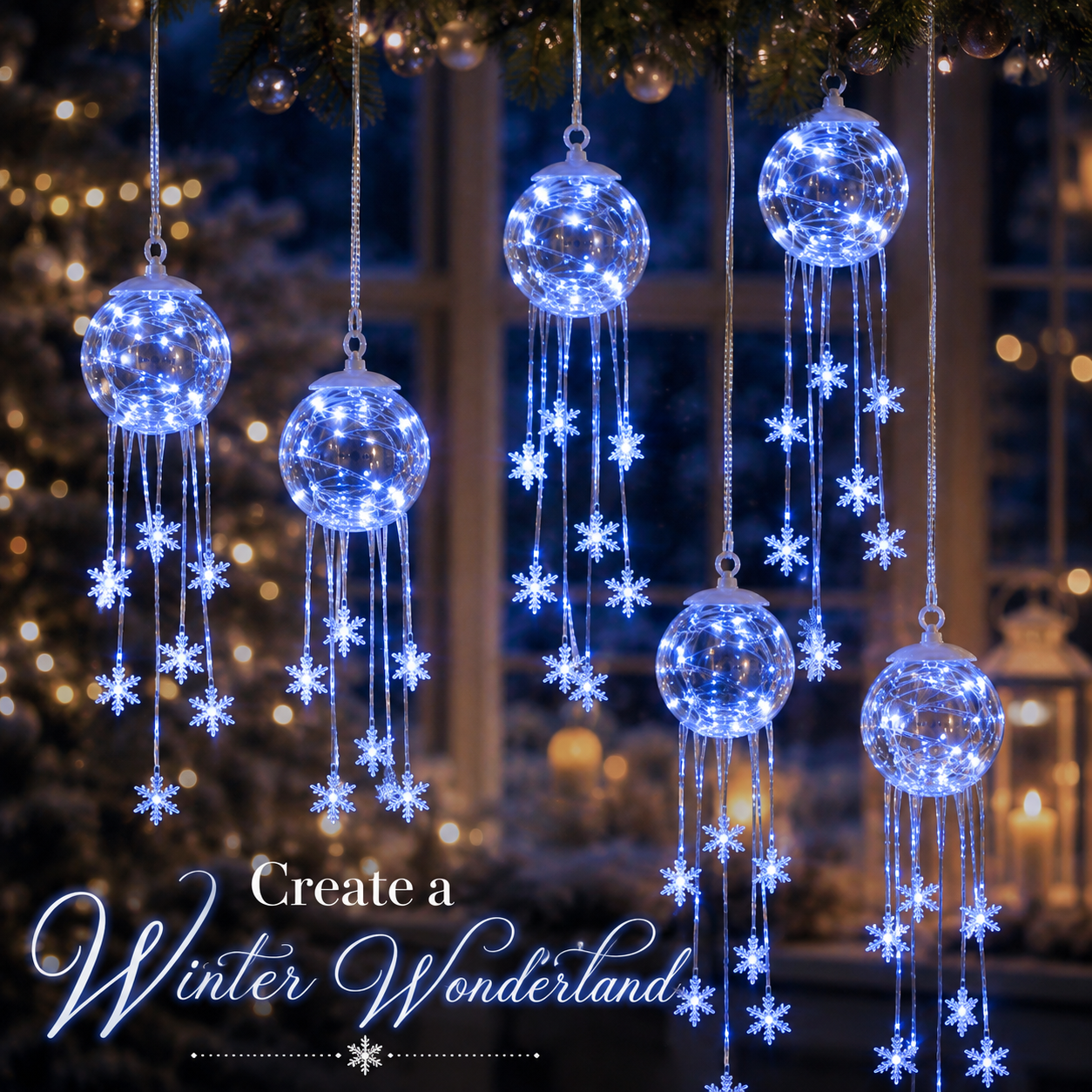Winter Magic Snowflake Cascade™ – LED Hanging Christmas Ornament❄️