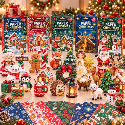 🧘 Relaxing & Beginner Friendly | 3D DIY Paper Christmas Craft 🎄 Step by Step Guide Included