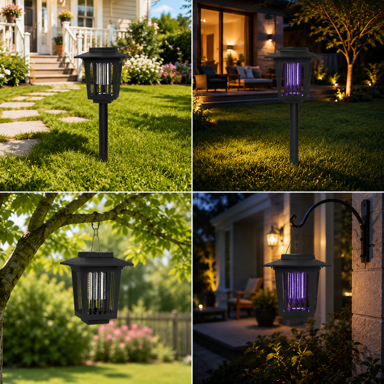 Outdoor Solar LED Mosquito Killer Garden Lamp - Best Stinger for Mosquitoes/Moths/Flies