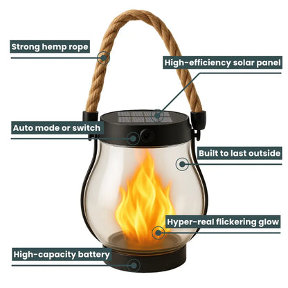 🔥Vintage Style Solar Flame Lantern