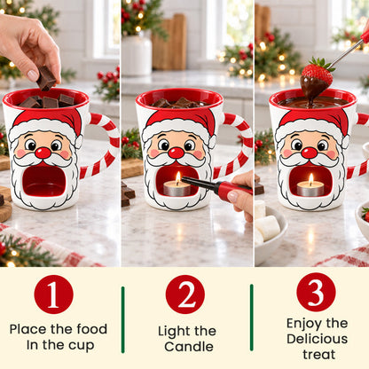 🎅 Melt a Little Christmas Magic | Santa Chocolate Fondue Mug 🍫